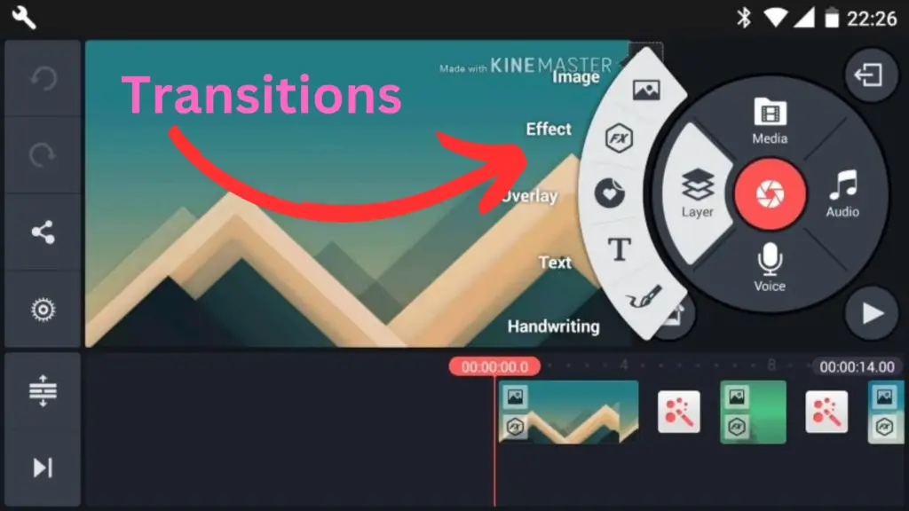 How to Use transition effects in Kinemaster Mod APK.