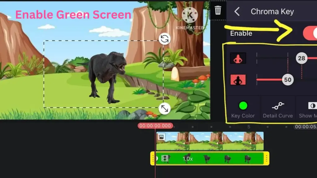 How to enable green screen effect in kinemaster mod apk