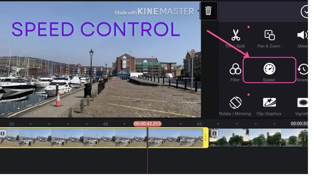 how to control video speed with kinemaster mod apk