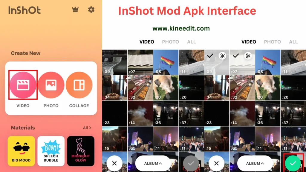 Inshot mod apk timeline preview