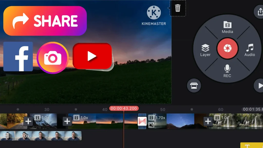 How to share edit videos on social media with kinemaster